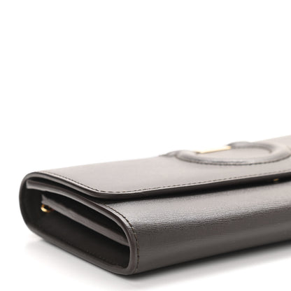 Salvatore Ferragamo Calfskin City Wallet On Chain Black 9 of 10