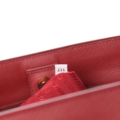 Prada Saffiano Medium Galleria Double Zip Tote Fuoco 8 of 17