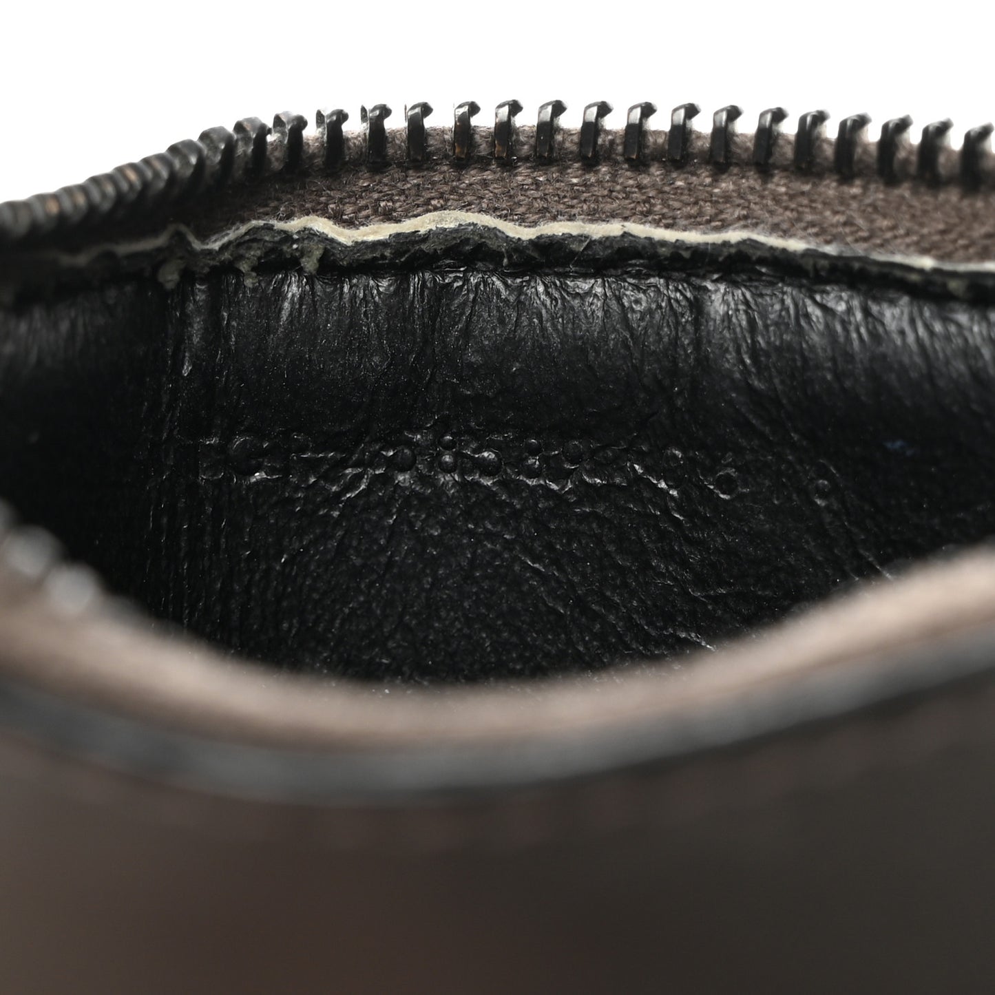Calfskin 5 Fragments Zip Pouch Card Holder Fog