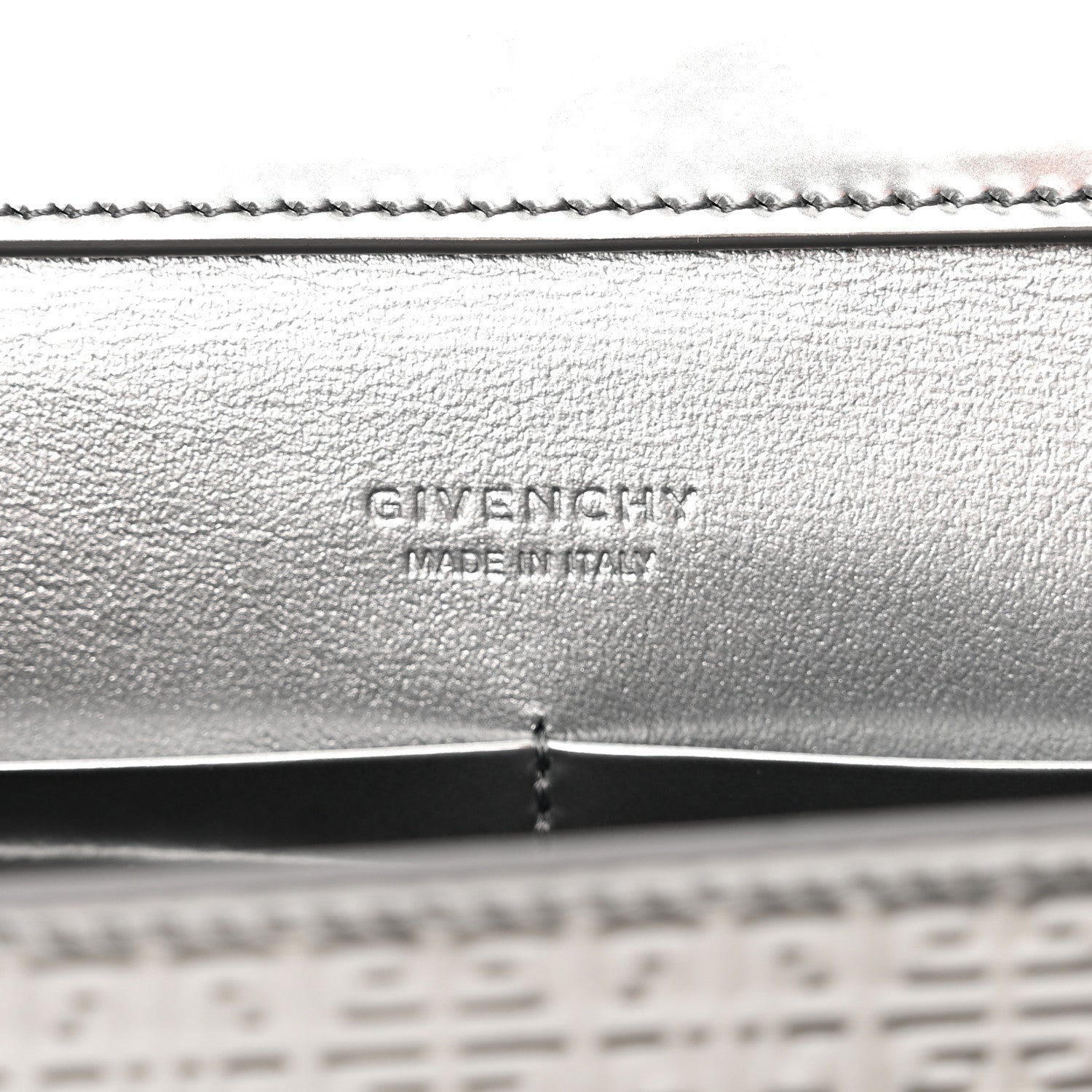 Givenchy Metallic Calfskin 4G Embossed Small 4G Crossbody Silver 6 of 11