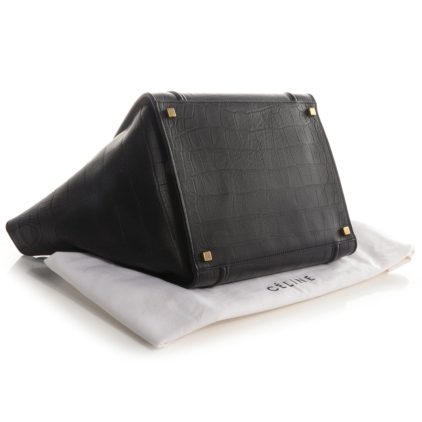 Crocodile Embossed Small Phantom Luggage Black