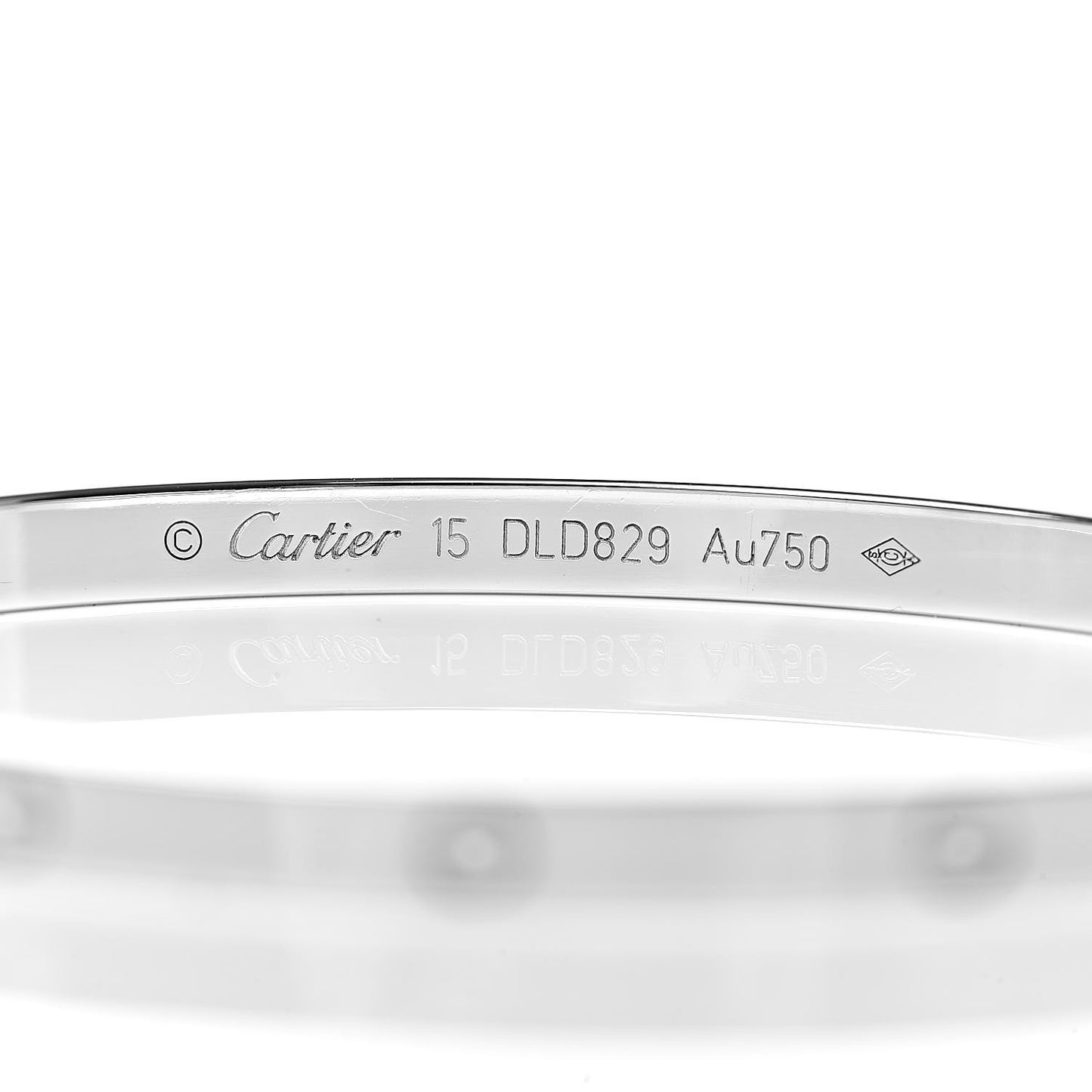 18K White Gold Small LOVE Bracelet 15