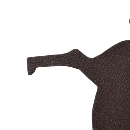 Hermes Epsom Togo Petit H Bag Charm Horse GM Chocolate Bordeaux 3 of 4