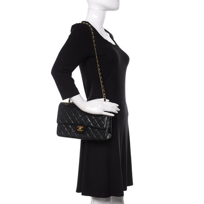 Chanel Lambskin Quilted Medium Double Flap Black 2 of 9