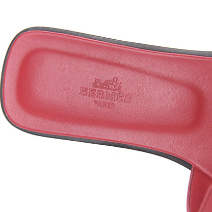 Hermes Calfskin Oran Sandals 37 Rose Cotinga 7 of 10