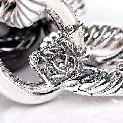David Yurman Sterling Silver Black Ceramic 17mm Extra Large Oval Link Bracelet 5 of 5