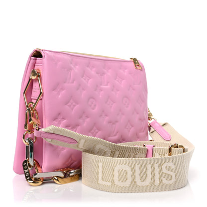 Louis Vuitton Lambskin Embossed Monogram Coussin PM Rose Bonbon 2 of 8