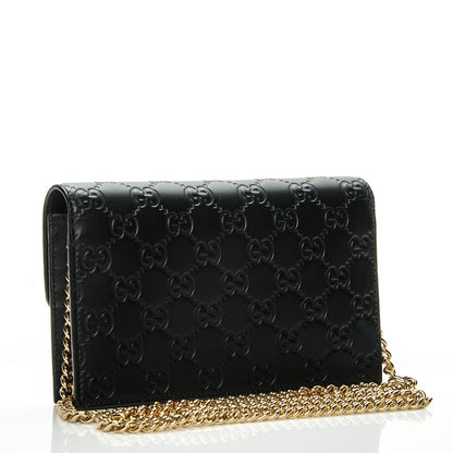 Gucci Guccissima Icon Chain Wallet Black 3 of 6