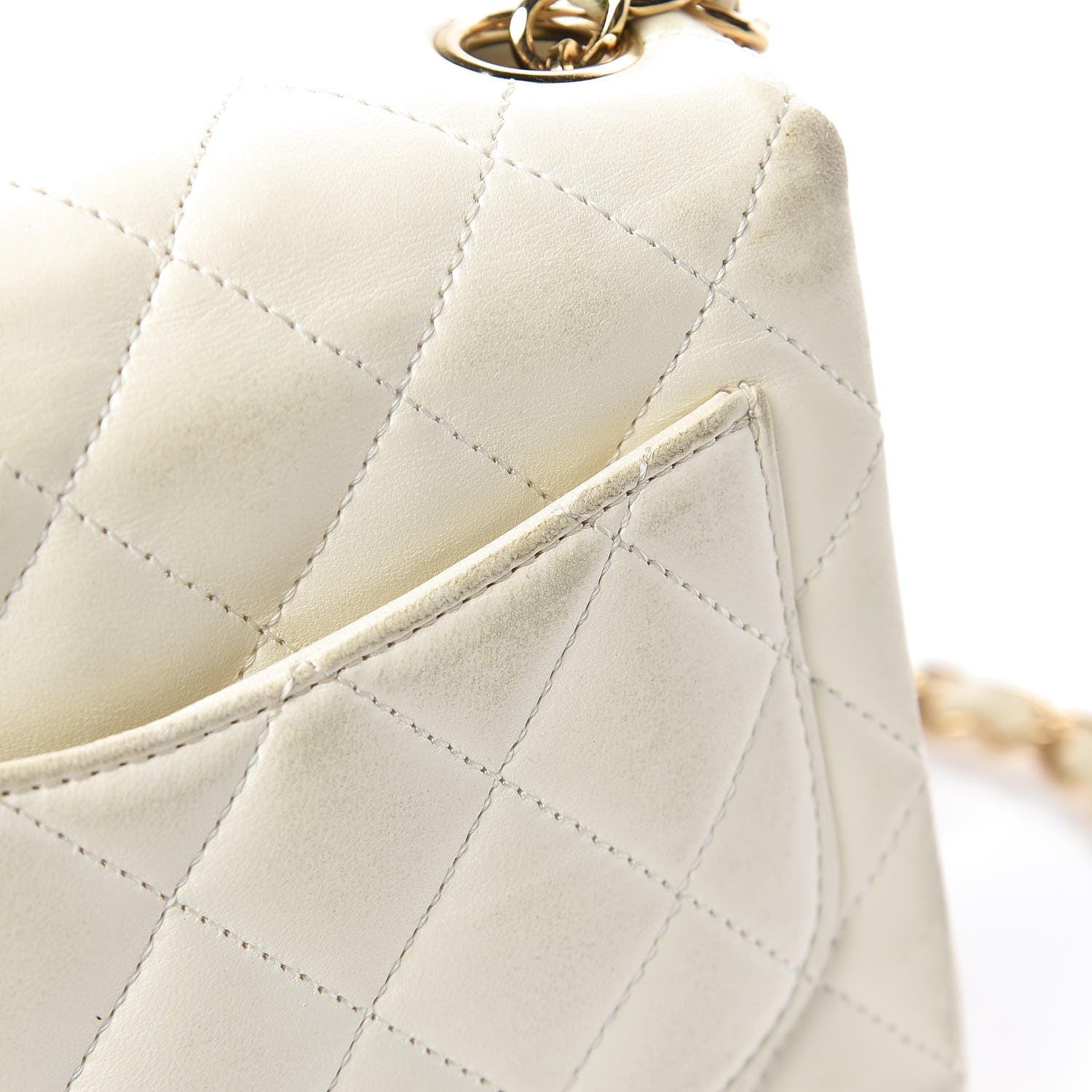 Chanel Lambskin Quilted Mini Square Flap White 28 of 31