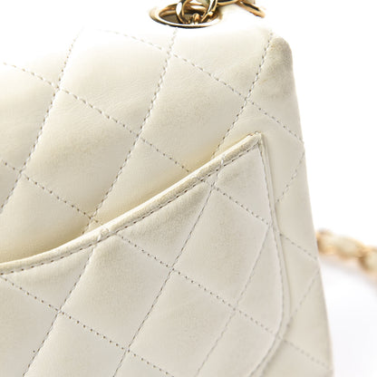 Chanel Lambskin Quilted Mini Square Flap White 28 of 31