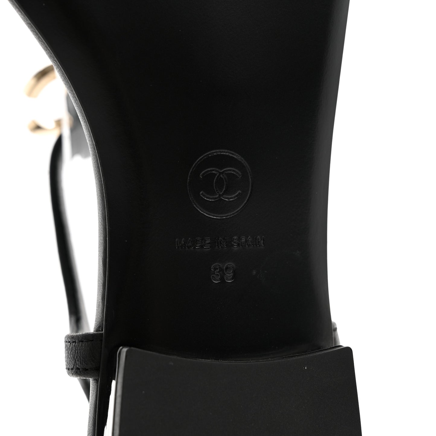 Lambskin Enamel CC Thong Sandals 39 Black