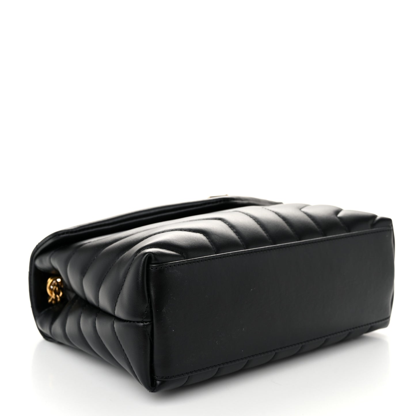 Calfskin Y Quilted Monogram Small Loulou Chain Satchel Black