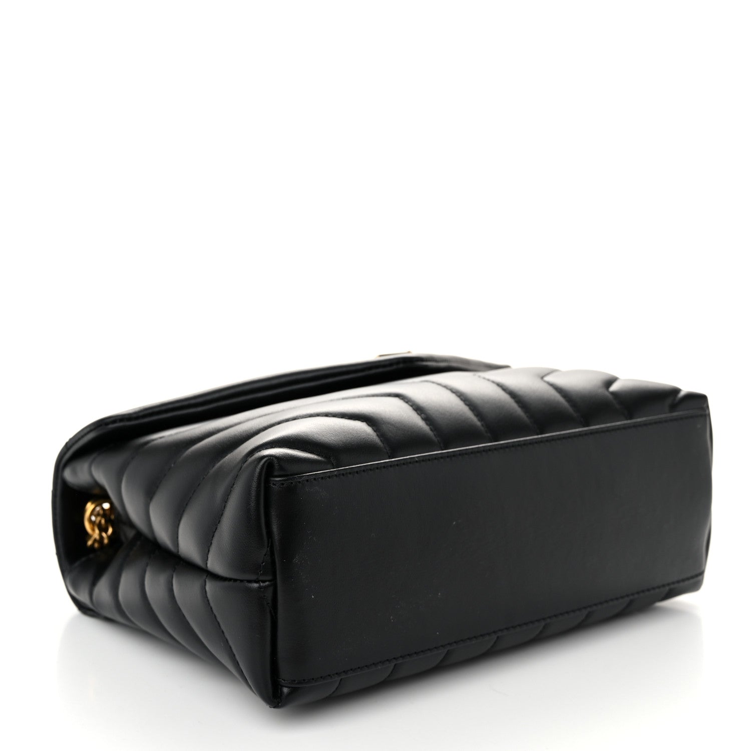 Saint Laurent Calfskin Y Quilted Monogram Small Loulou Chain Satchel Black 4 of 10