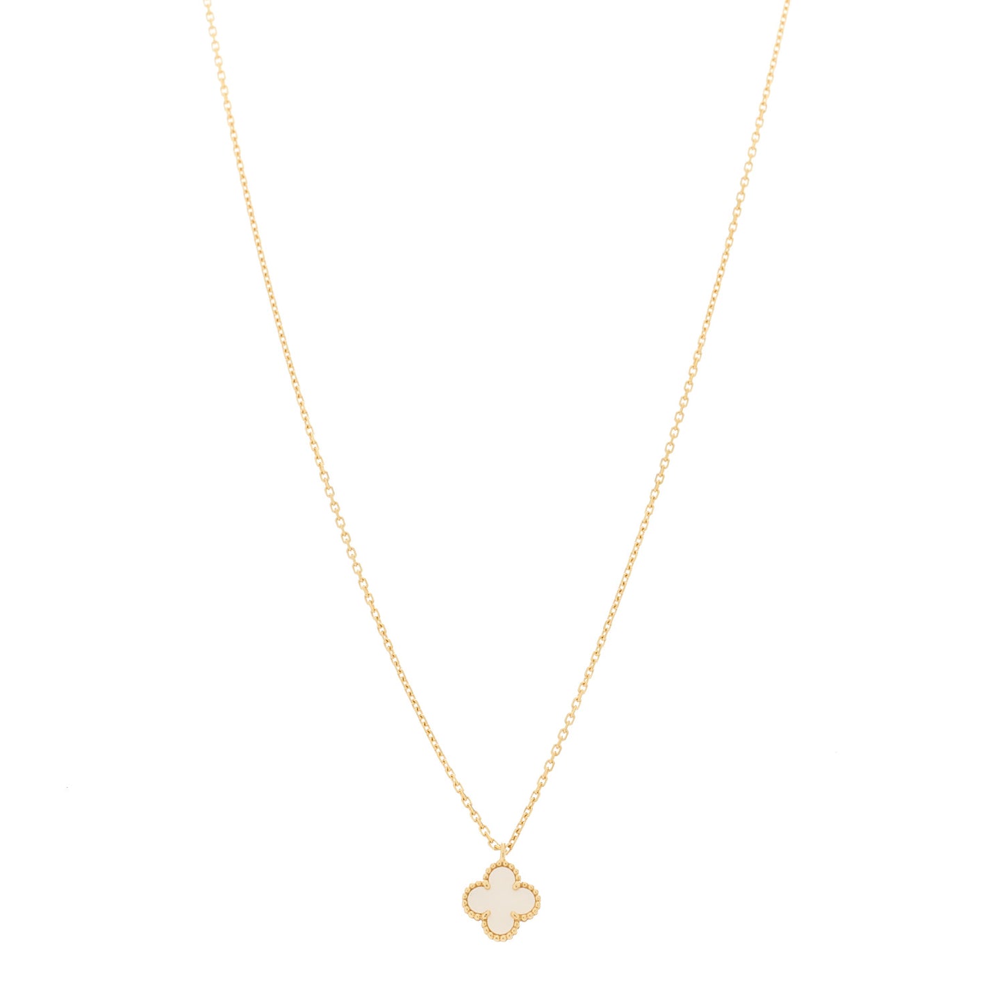 18K Yellow Gold Mother of Pearl Sweet Alhambra Pendant Necklace
