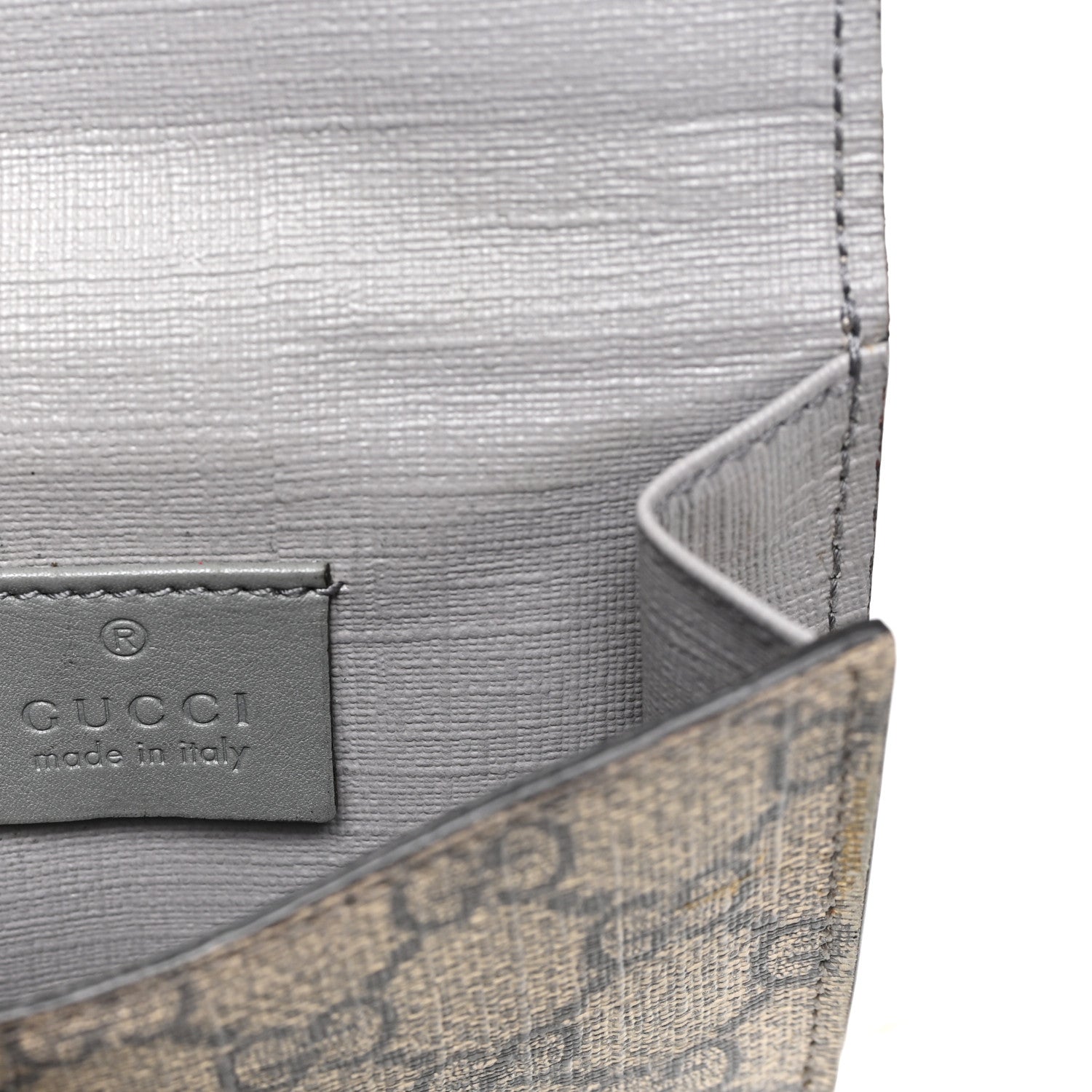 Gucci GG Supreme Monogram GG Pierce French Flap Wallet Ecru Grigio 7 of 10