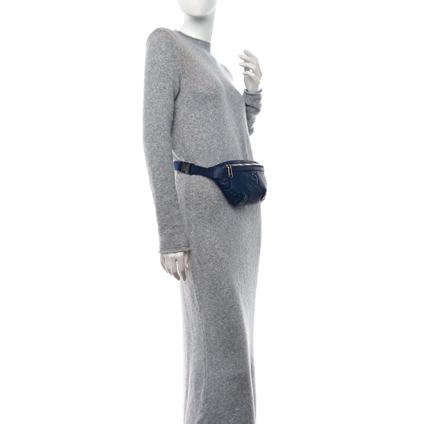 Piuma Calfskin Jumbo GG Embossed Small Belt Bag Royale