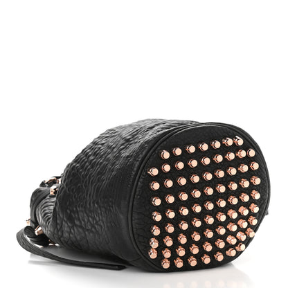 Alexander Wang Pebbled Lambskin Diego Bucket Black Rose Gold Hardware 4 of 12