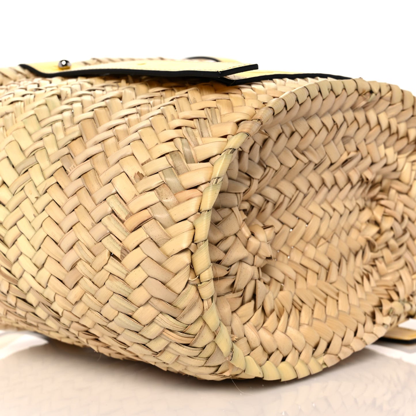 Raffia Basket Tote Bag Natural Yellow