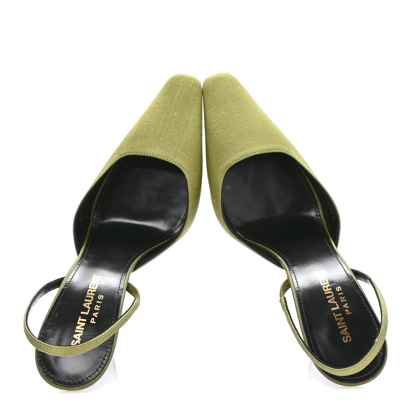 Crepe De Chine Blade 105 Slingback Pumps 37.5 Lime