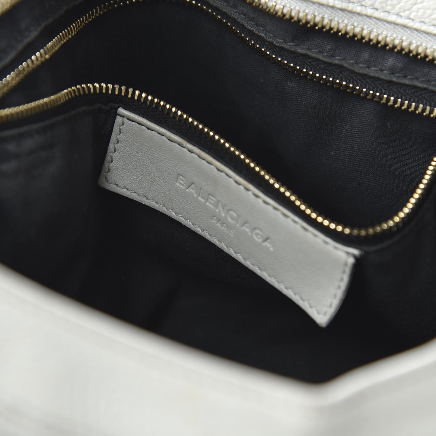 Chevre Gold Metallic Edge Hardware City Gris Perle