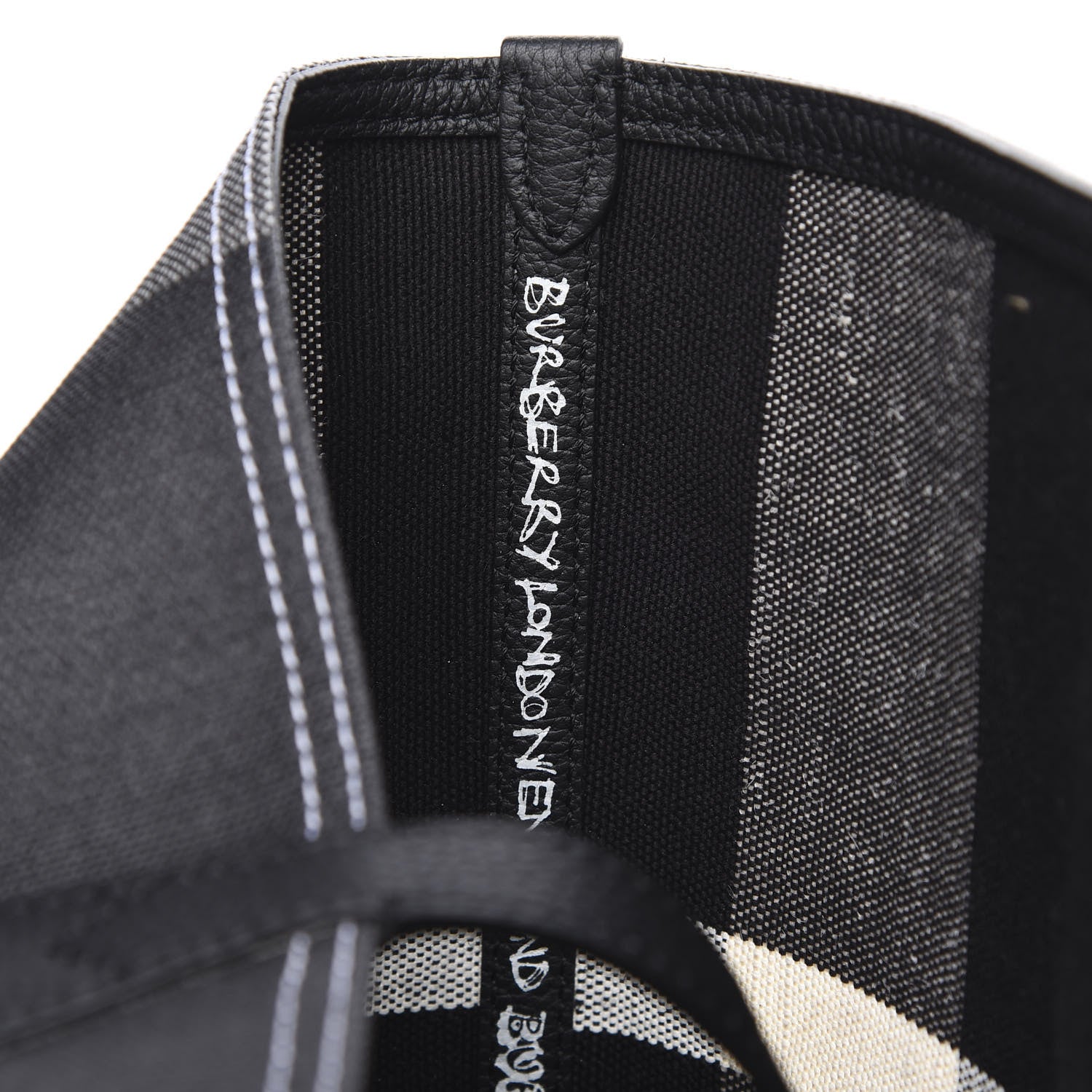Burberry Coated Canvas Mega Check Medium Doodle Tote Black White 7 of 10