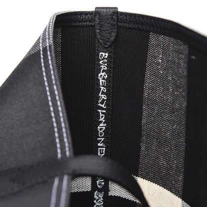 Burberry Coated Canvas Mega Check Medium Doodle Tote Black White 7 of 10