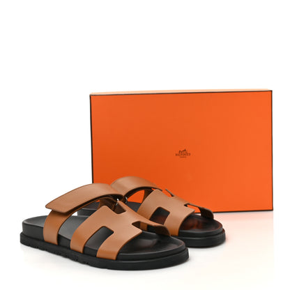 Hermes Calfskin Womens Chypre Sandals 40 Gold 9 of 9