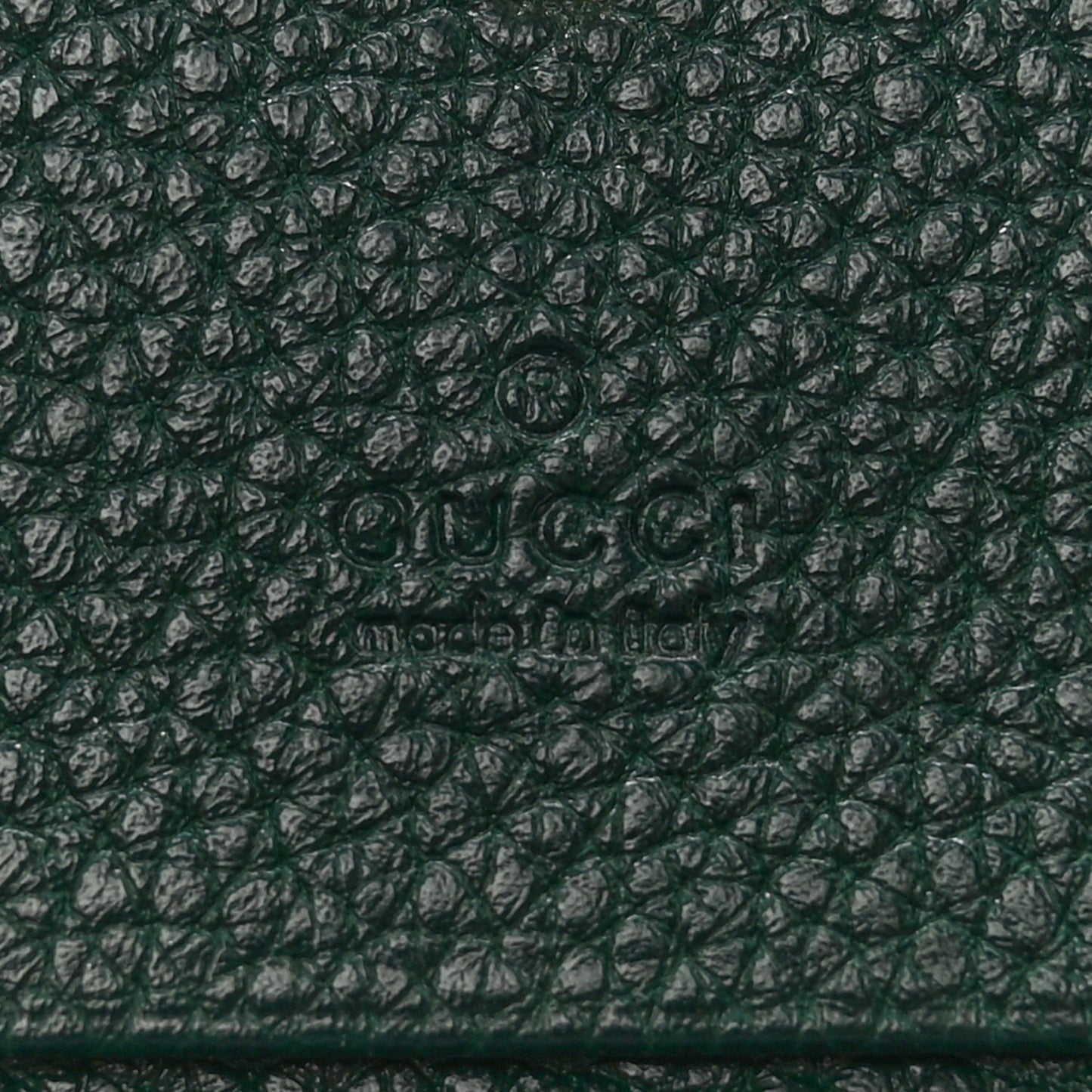 Grainy Calfskin Zumi Chain Card Case Wallet Vintage Green