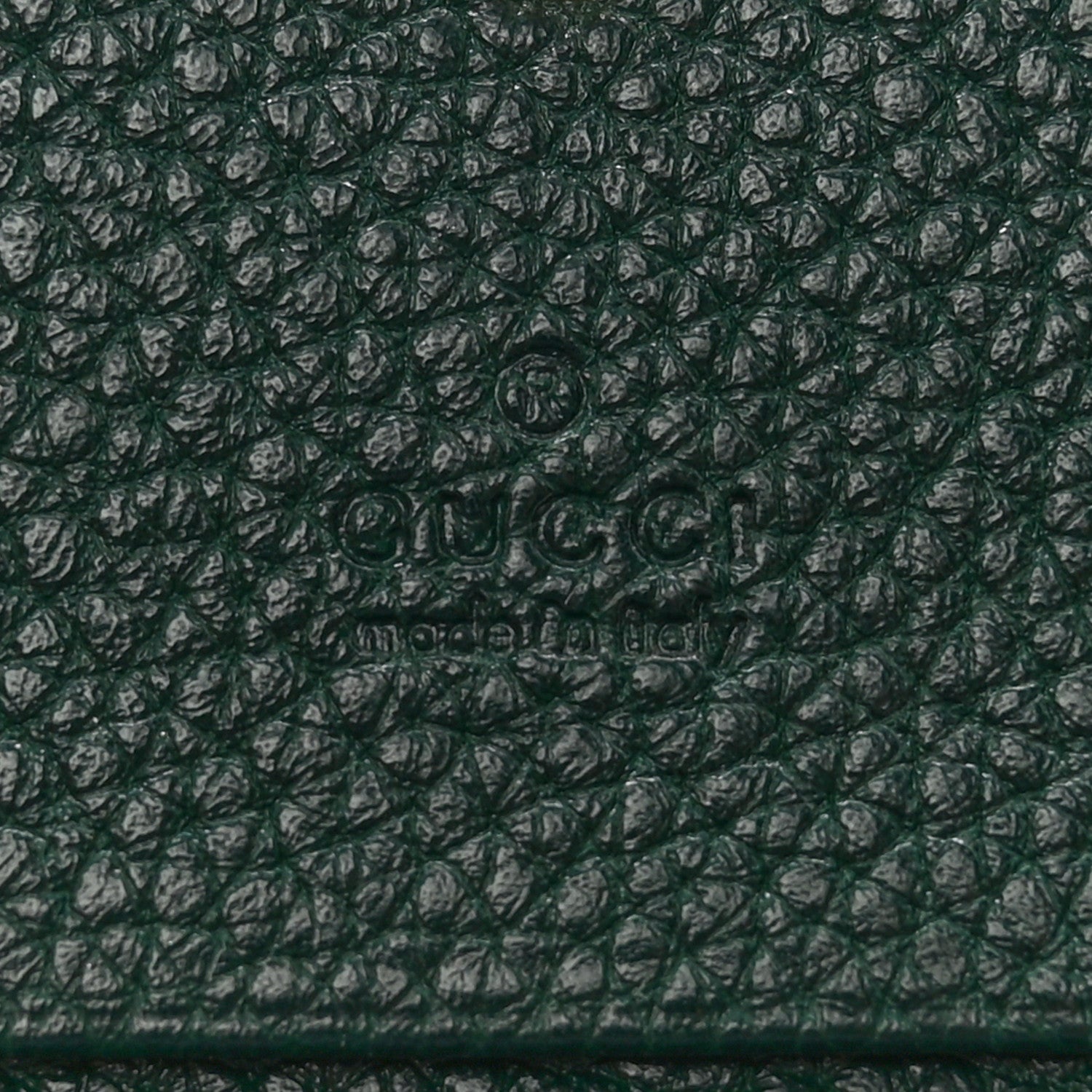 Gucci Grainy Calfskin Zumi Chain Card Case Wallet Vintage Green 7 of 11