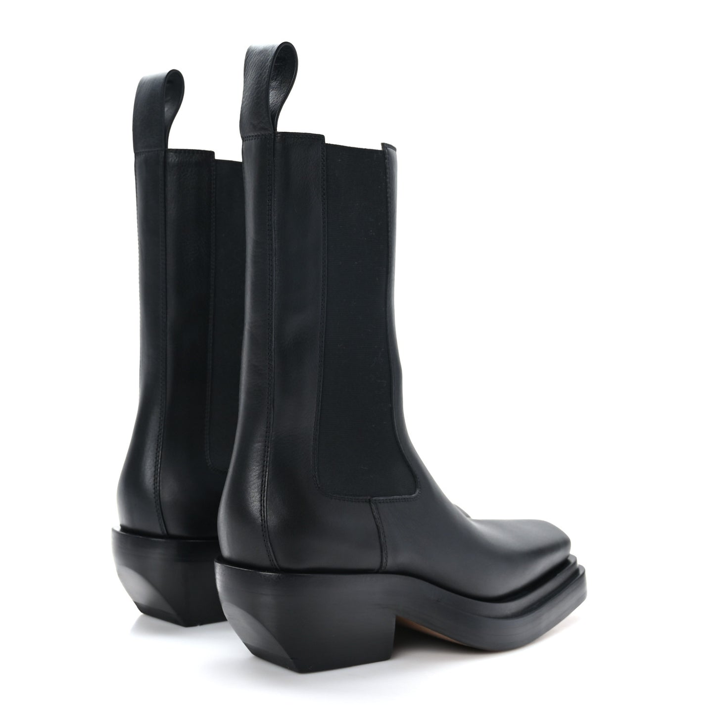 Calfskin Lean Mid-Calf Boots 37.5 Black