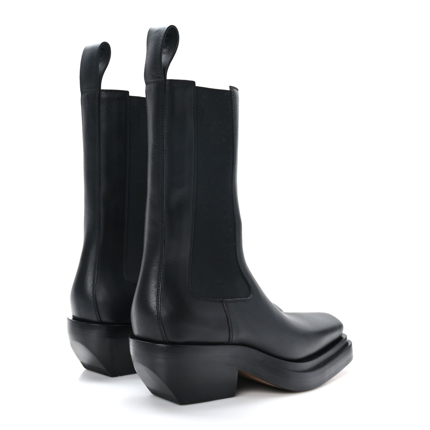 Bottega Veneta Calfskin Lean Mid-Calf Boots 37.5 Black 4 of 7