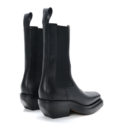Bottega Veneta Calfskin Lean Mid-Calf Boots 37.5 Black 4 of 7