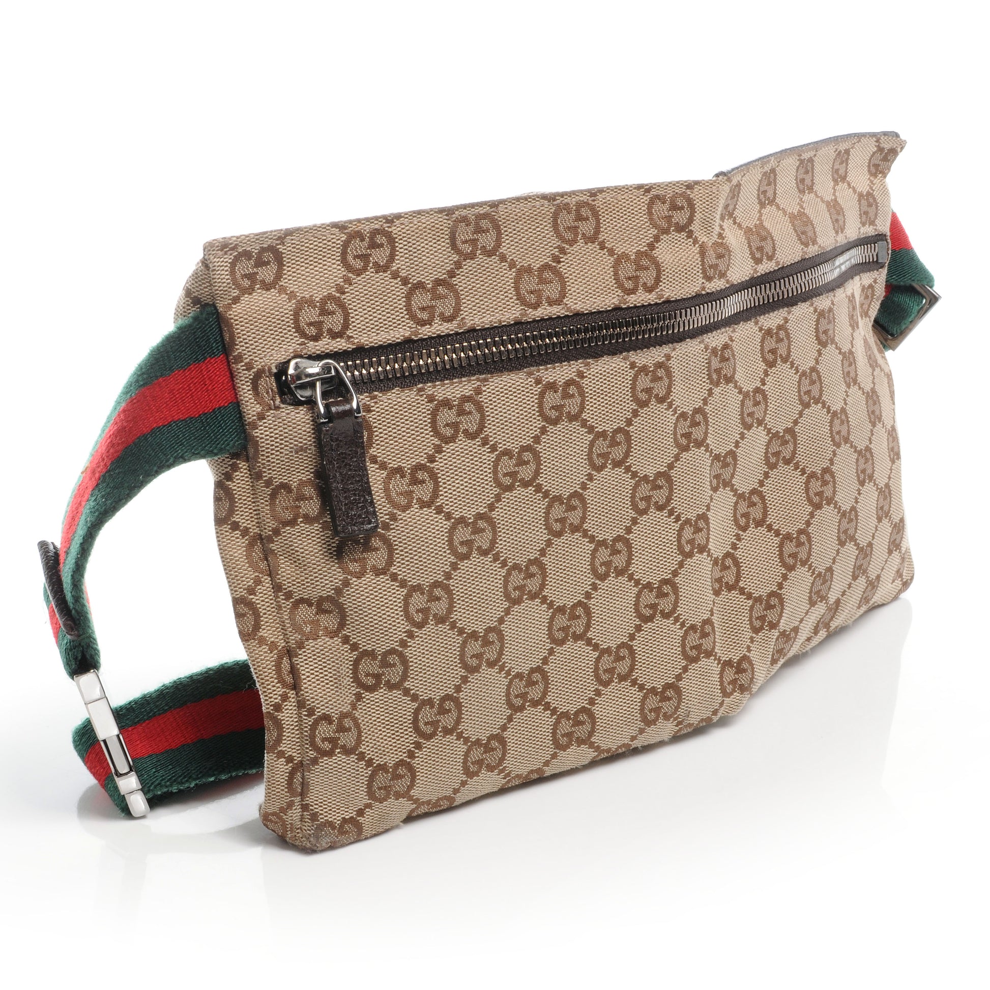 Gucci GG Monogram Web Double Pocket Belt Bag Ebony 3 of 10
