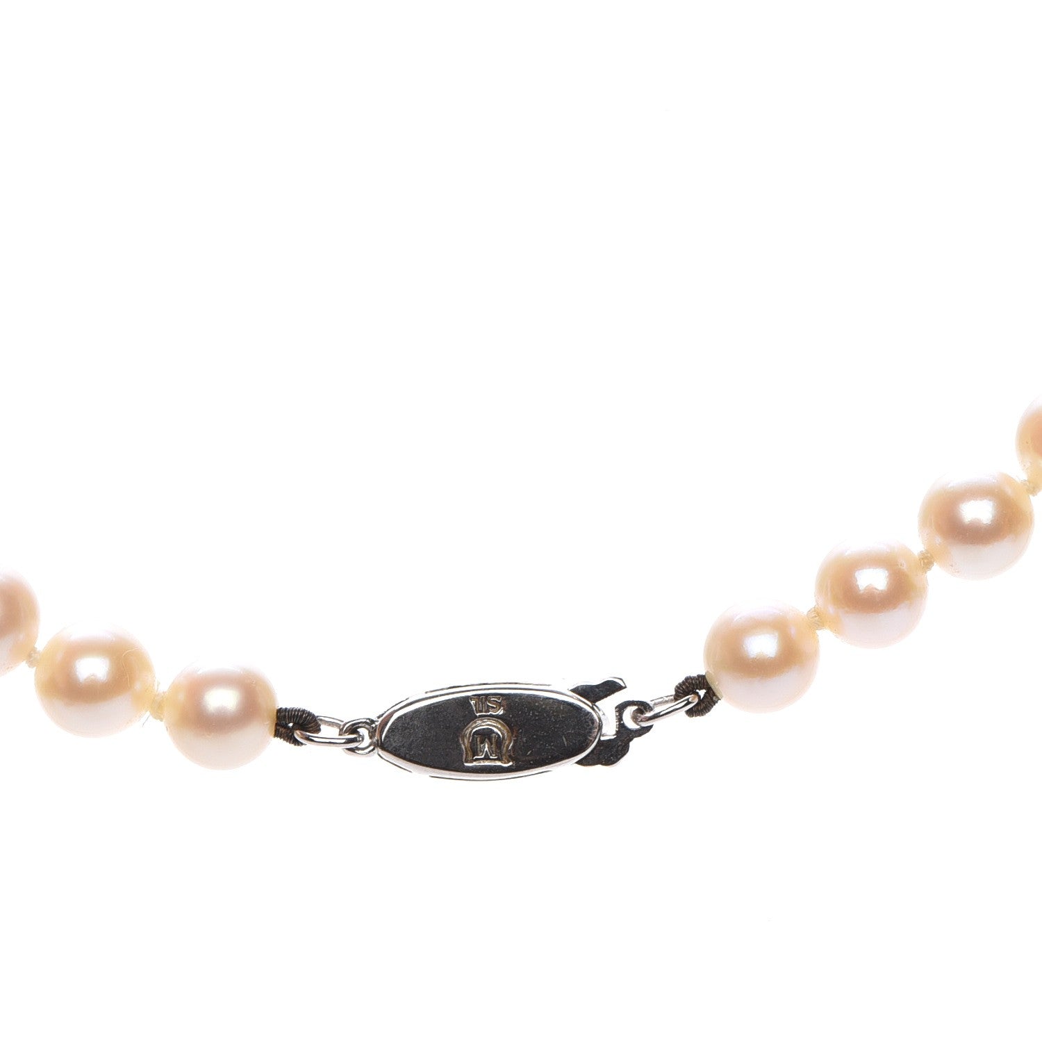 Mikimoto Vintage Sterling Silver 6.5mm Akoya Pearl Strand Necklace 22 4 of 6