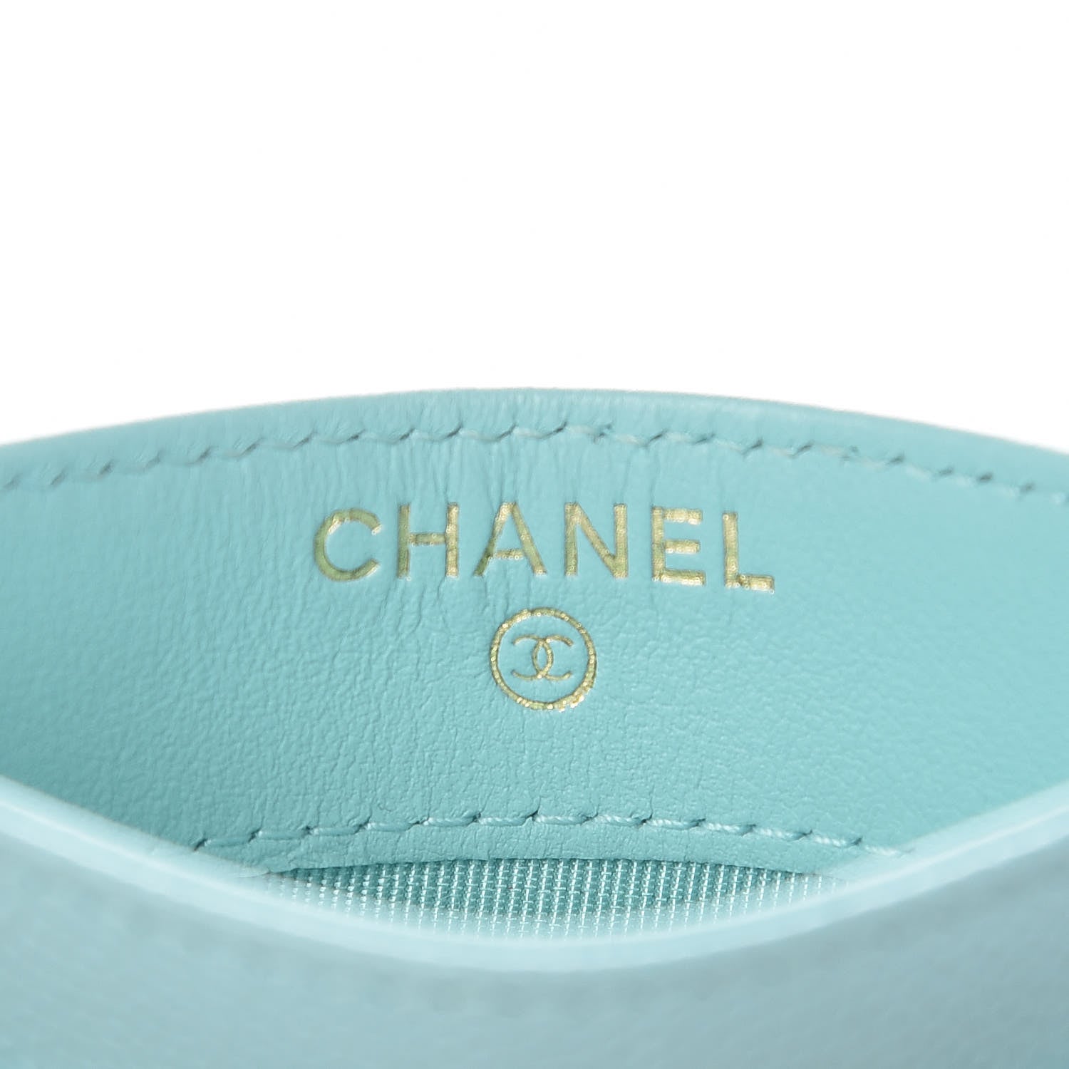Chanel Caviar Quilted Card Holder Light Blue 6 of 8