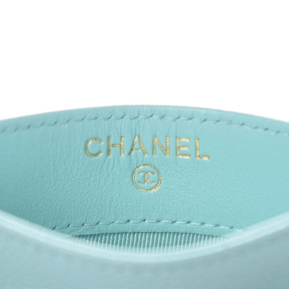Chanel Caviar Quilted Card Holder Light Blue 6 of 8