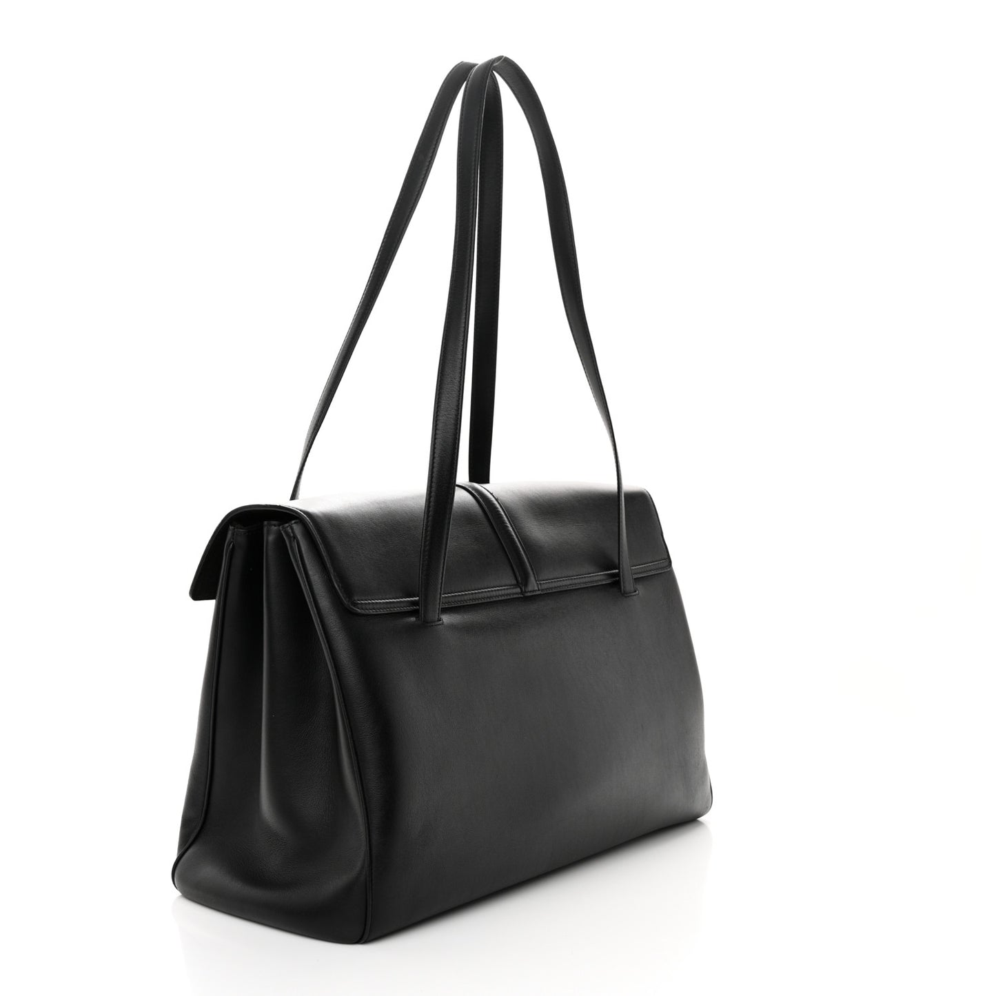 Grained Calfskin Large Soft 16 Bag Black