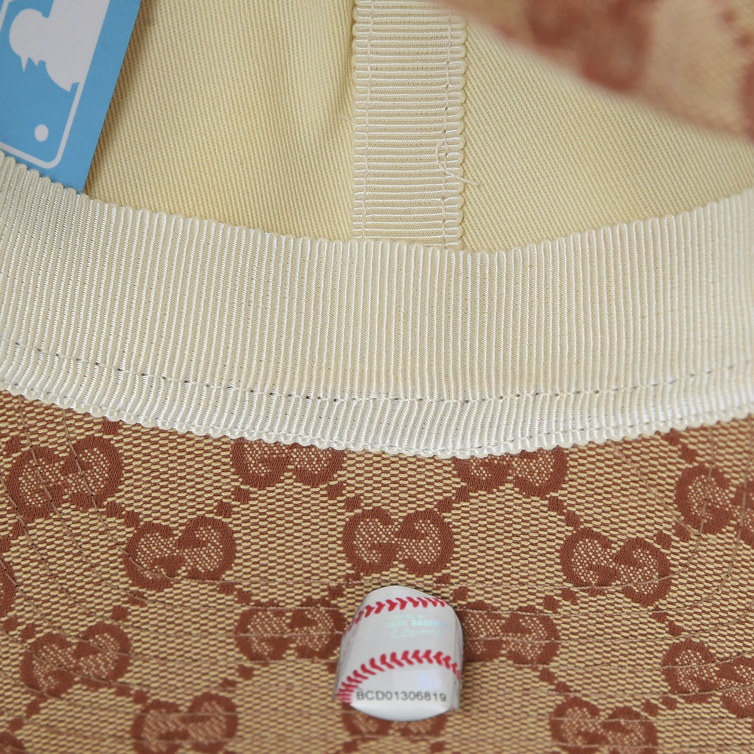 Gucci X MLB Monogram NY Yankees Baseball Hat 57-61 Beige Ruggine 10 of 11