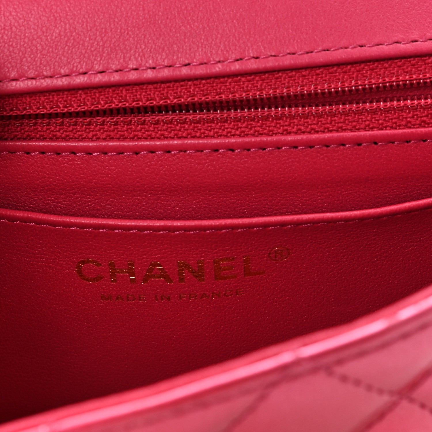 Chanel Shaded Patent Calfskin Quilted Mini Rectangular Flap Pink Dark Pink 6 of 10