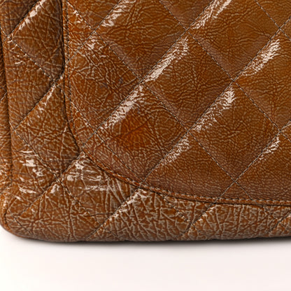 Chanel Crinkled Patent Quilted Jumbo Single Flap Beige 10 of 11