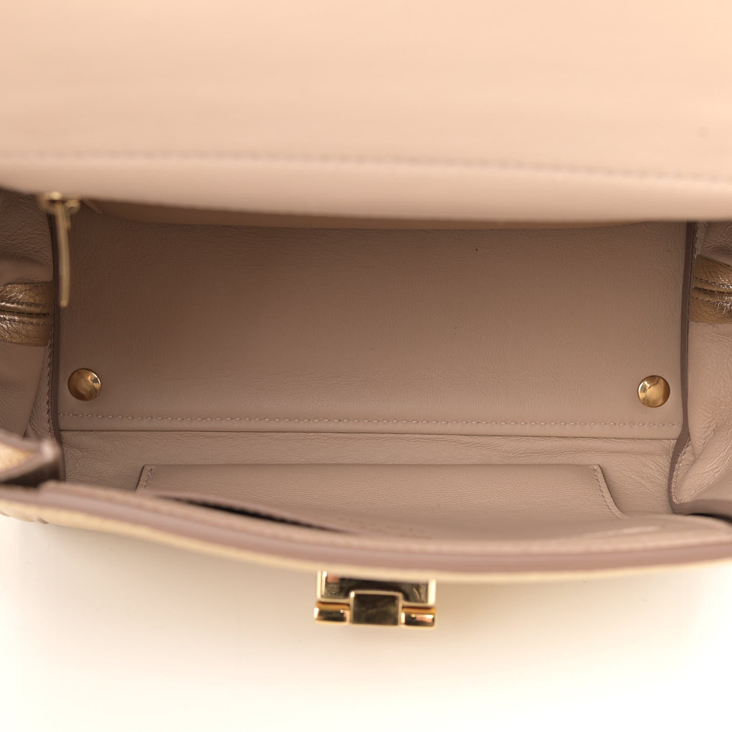 Salvatore Ferragamo Metallic Grained Calfskin Sofia Satchel Gold 7 of 11