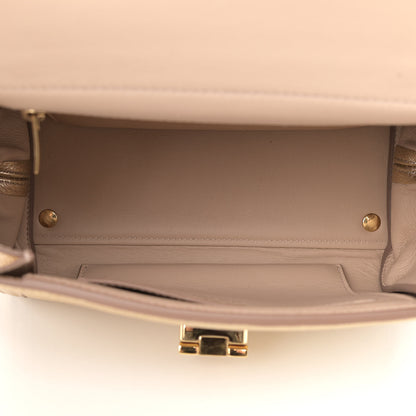 Salvatore Ferragamo Metallic Grained Calfskin Sofia Satchel Gold 7 of 11