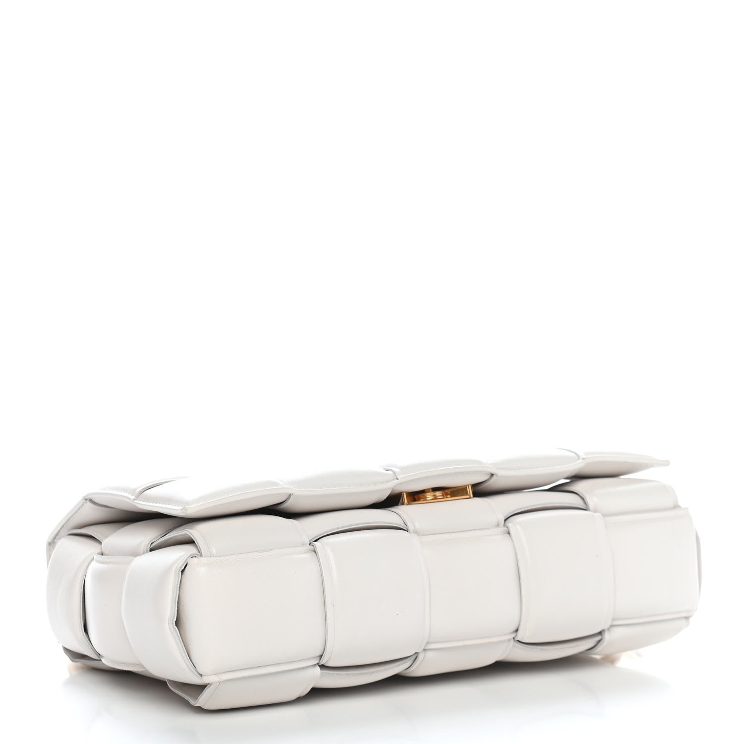 Bottega Veneta Lambskin Maxi Intreccio Padded Chain Cassette Crossbody Bag White 4 of 9