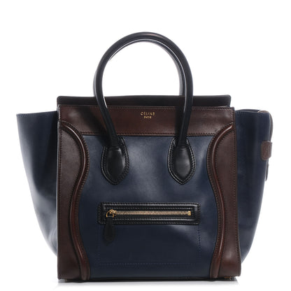 Celine Smooth Calfskin Mini Tri-Color Luggage Navy 1 of 10