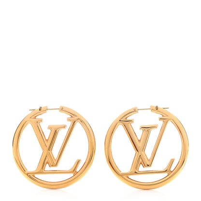 Louis Vuitton Metal Louise Hoop Earrings Gold 1 of 6