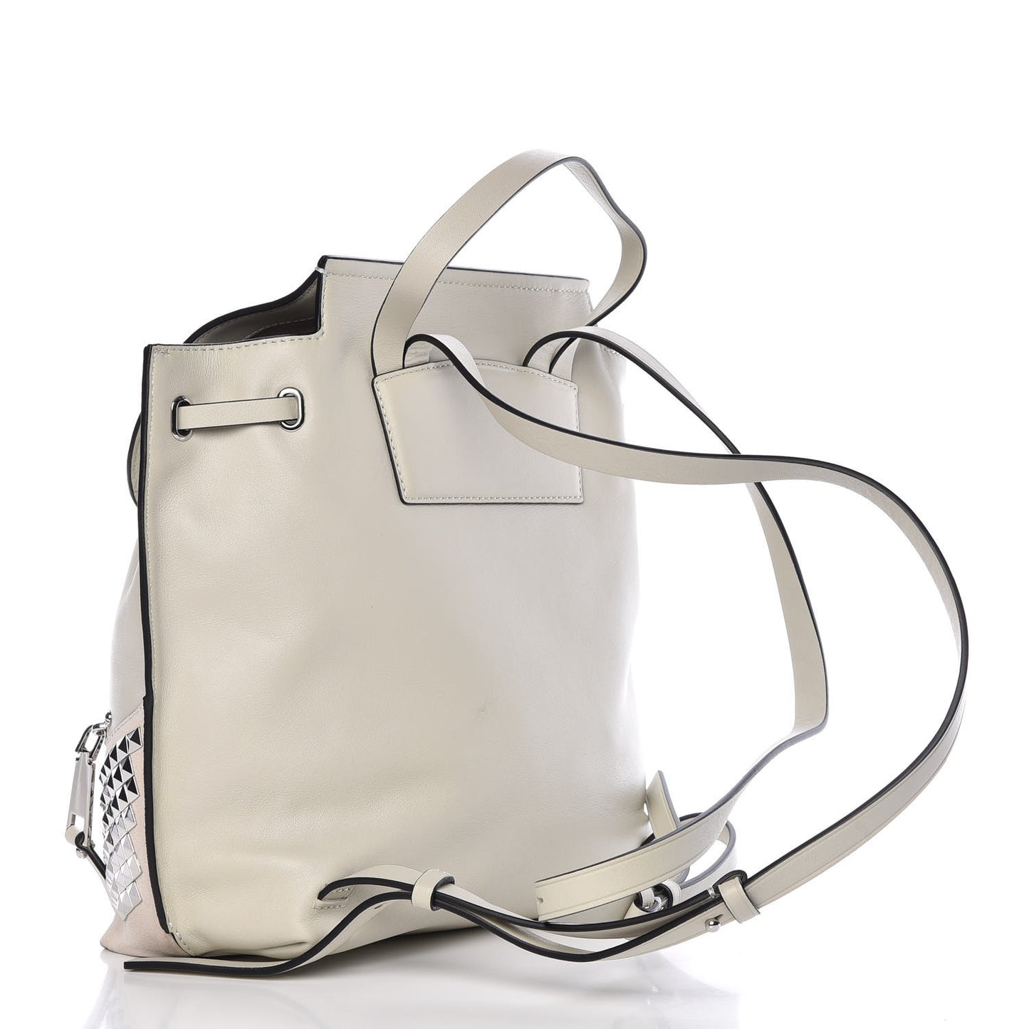 Suede Calfskin Studded Zip Flap Backpack Dove