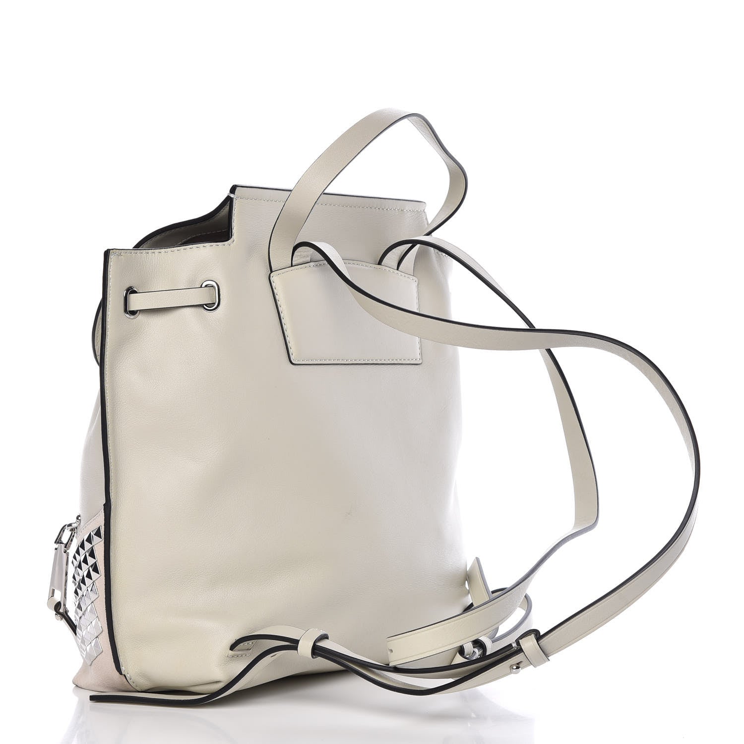 Marc Jacobs Suede Calfskin Studded Zip Flap Backpack Dove 3 of 10