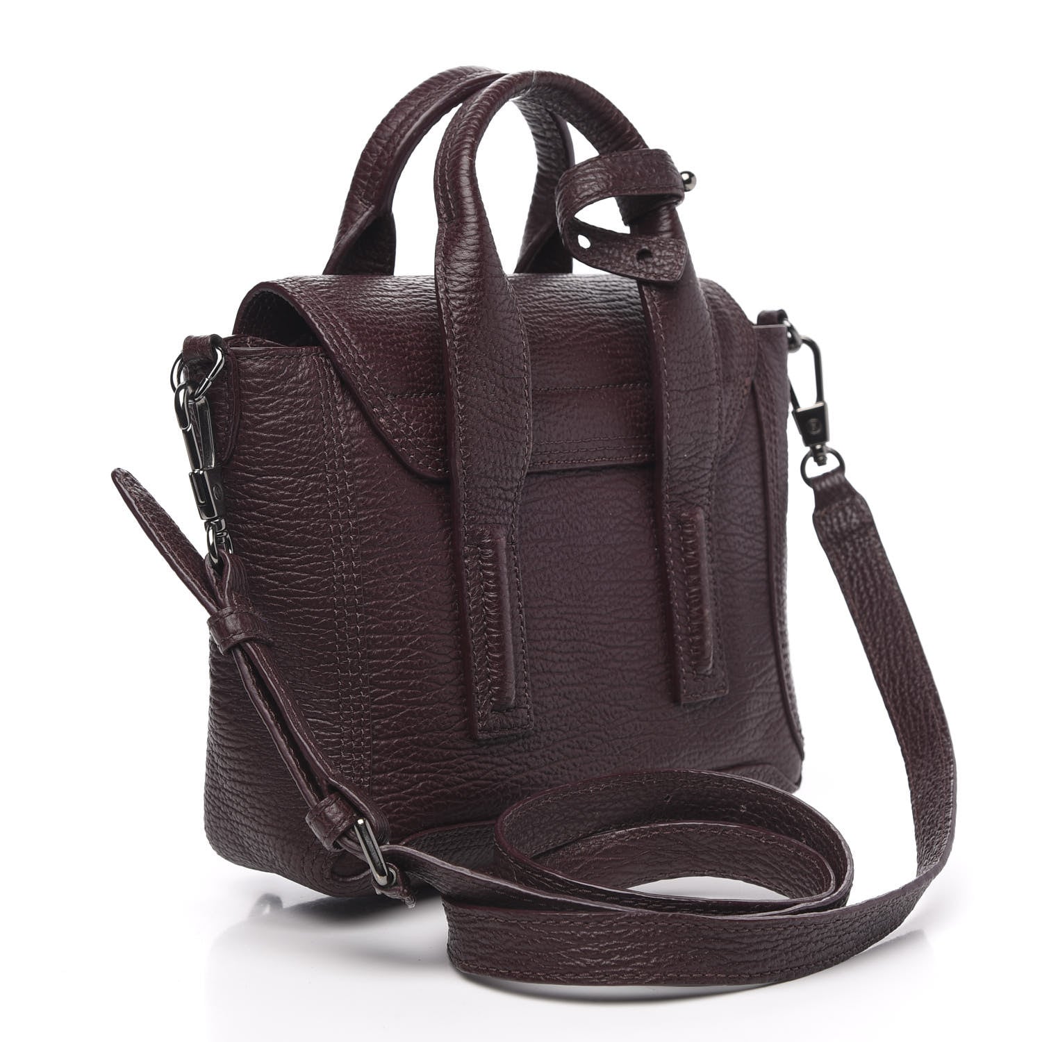 3.1 Phillip Lim 3.1 Textured Calfskin Mini Pashli Satchel Burgundy 2 of 11