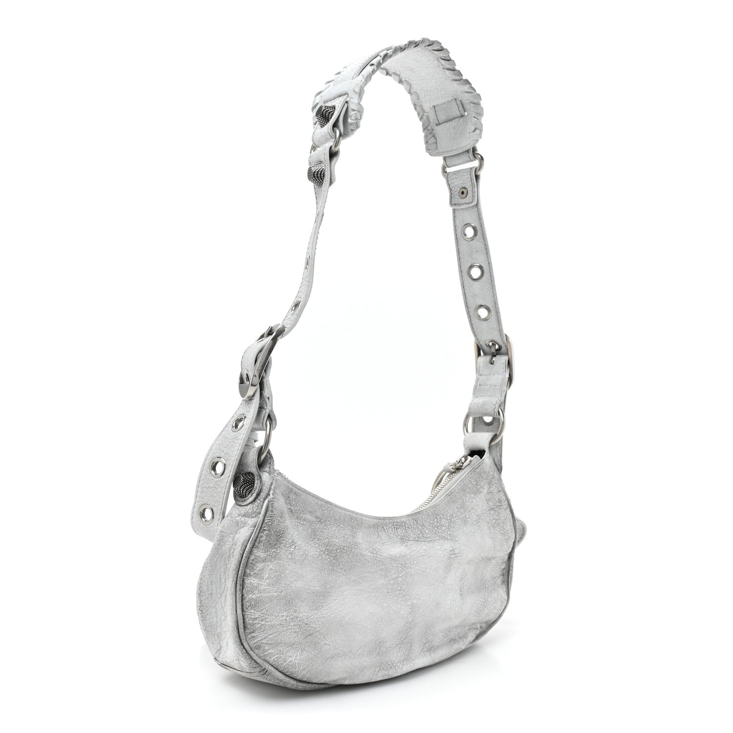 Balenciaga Agneau Arena Dirty Effect Le Cagole Shoulder Bag XS Optic White 3 of 12