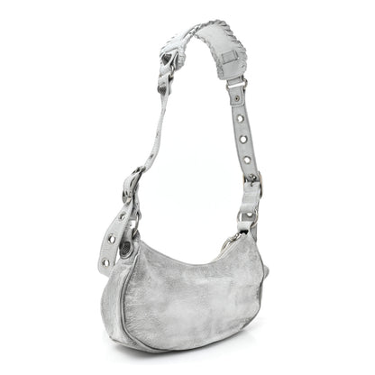 Balenciaga Agneau Arena Dirty Effect Le Cagole Shoulder Bag XS Optic White 3 of 12